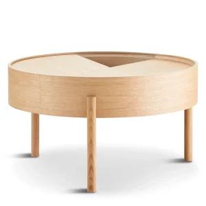 Woud Tables>Arc Coffee Table (66 cm), White Pigmented Lacquered Oak –