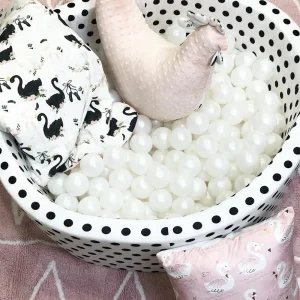 Kids Kidkii Ball Pits>Ball pit round crazy dots inkl. 200 balls white pearl –