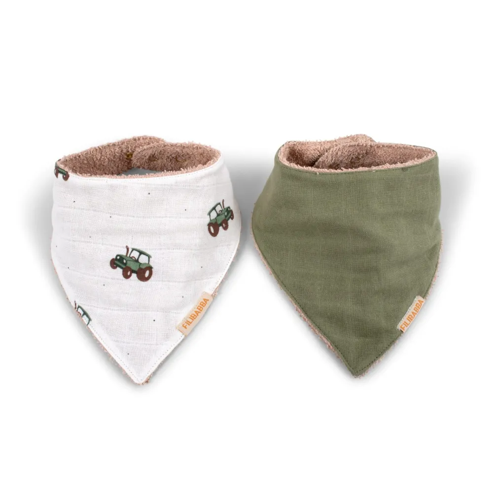 bandana_bib_pack_tractor__0.webp Kids/BOY FILIBABBA Baby Boy | Dinnertime>Bandana bib 2-pack Tractor –