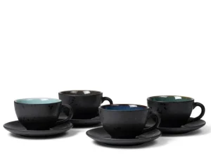 Bitz Kitchen>coffee cup 24 cl 4 pieces, black / blue mix