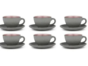 Bitz Kitchen>coffee cup 0.24 l 6 pieces, grey / pink