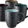 Bitz Kitchen>coffee cup stoneware 30 cl 4 pieces, black / blue mix