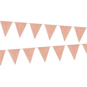 Kids Nordichaus Birthday / Party>Bunting Garland Glitter Rose Gold – 6M Paper