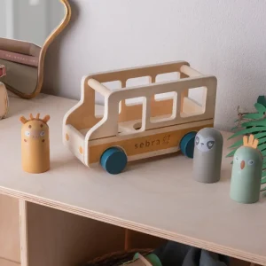 Kids Sebra Interior Wooden Toys | Cars And Road Ways>Bus Wildlife – Sebra