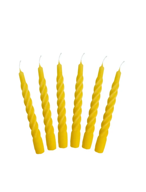 Kids Kunstindustrien Birthday / Party | Easter Decorations>Candles with a Twist 6 pcs. – yellow –