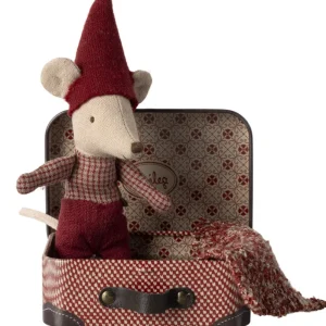 Kids Maileg Doll Accessories | Christmas Toys>Christmas mouse, Baby in suitcase –