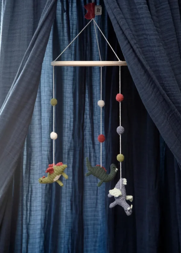 Kids Sebra Interior Mobiles>Crochet baby mobile, Dragon Tales – Sebra