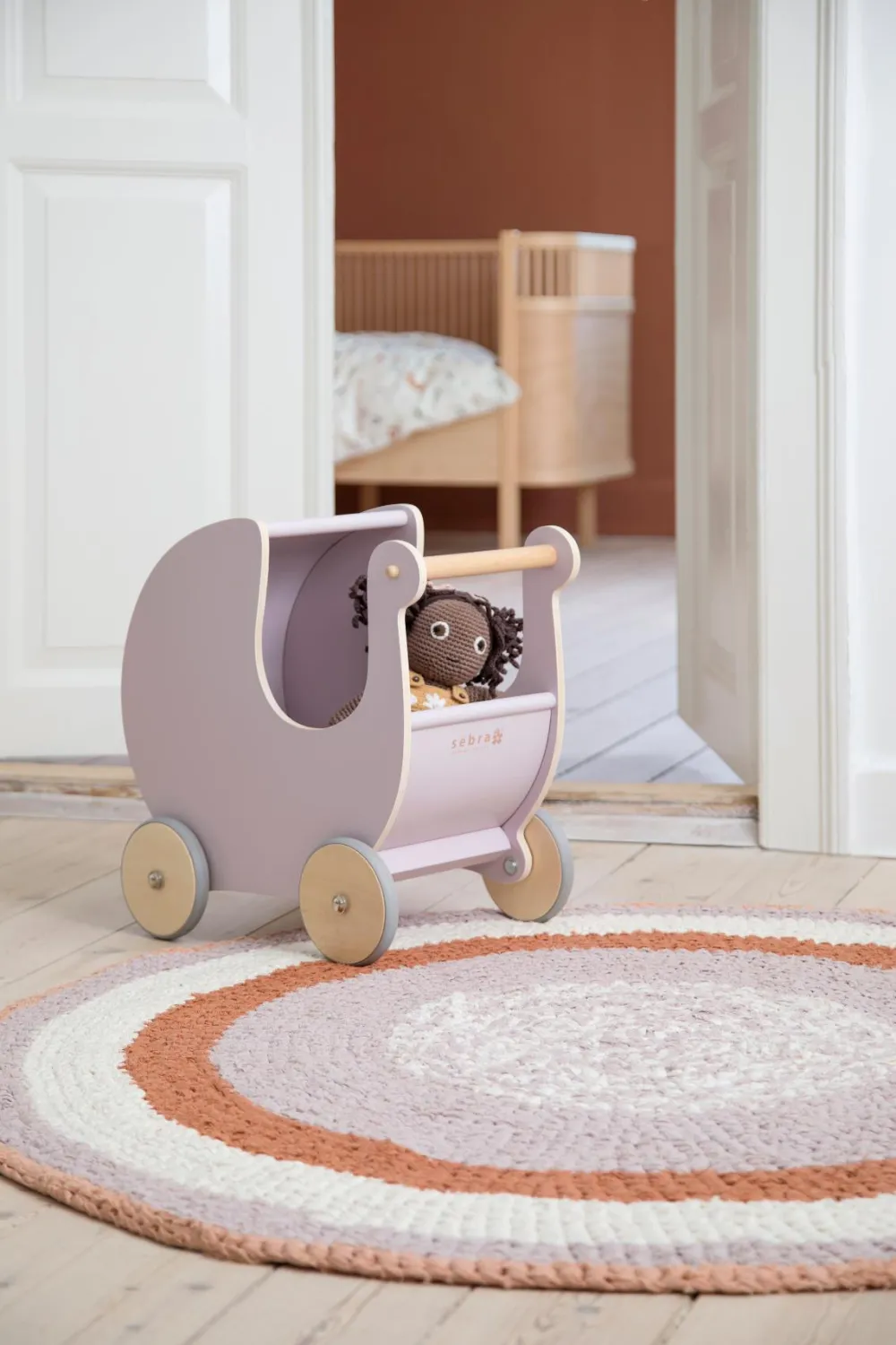 crochet_floor_mat_morning_1.webp Kids Sebra Interior Rugs And Playmats>Crochet floor mat, morning cloud pink – Sebra