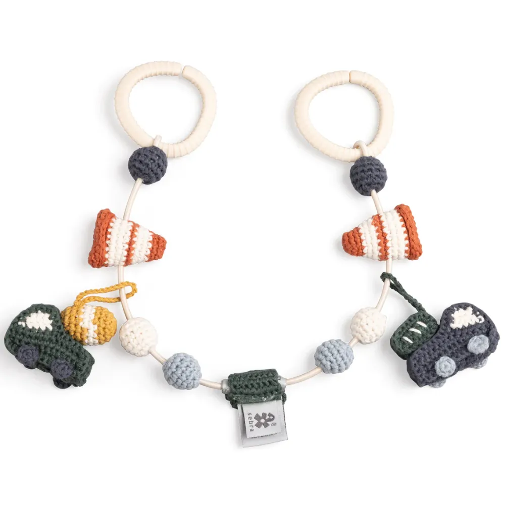 crochet_pram_chain_busy_b_0.webp Kids Sebra Interior Baby Toys>Crochet pram chain, Busy Builders – Sebra