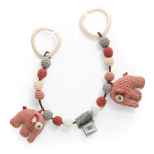 Kids Sebra Interior Baby Toys>Crochet pram chain, Fanto blossom pink – Sebra
