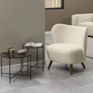 AC Design Furniture Stools And Chairs>Crosby Armchair wood/textile, cream – AC Design