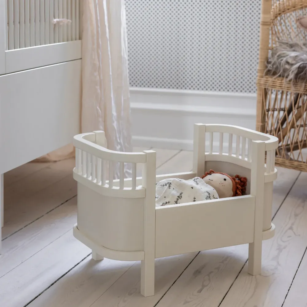 dolls_bed_and_mattress_wh_2.webp Kids Sebra Interior Wooden Toys | Doll Accessories>Doll’s Bed and mattress, White – Sebra