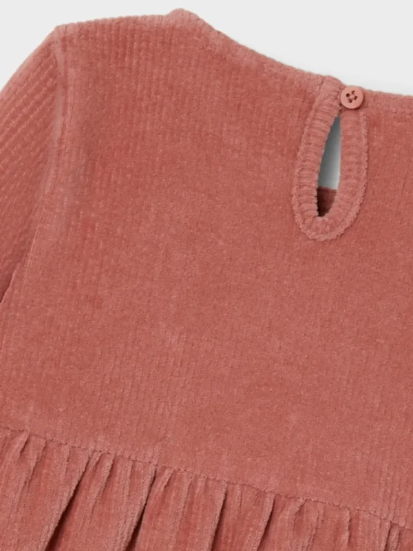 Kids Name It Girl 2-8Y>Dress Velour, Light Mahogany –