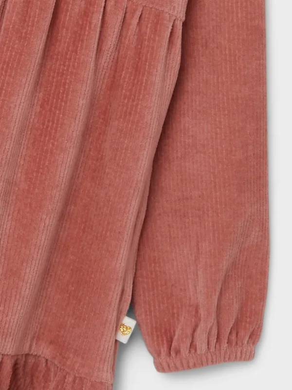 Kids Name It Girl 2-8Y>Dress Velour, Light Mahogany –