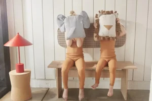 Kids OYOY Mini Cushions & Nursing Pillows>Erik Elephant Denim Cushion, Blue –