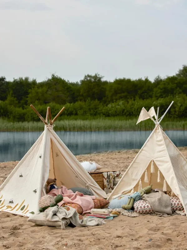 Kids Bloomingville Mini Outdoor Toys | Christmas Toys>Fardin Children´s Tipi, Nature, Cotton – Bloomingville