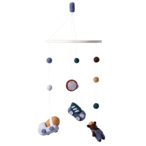Kids Sebra Interior Mobiles>Felted baby mobile, Busy Builders – Sebra
