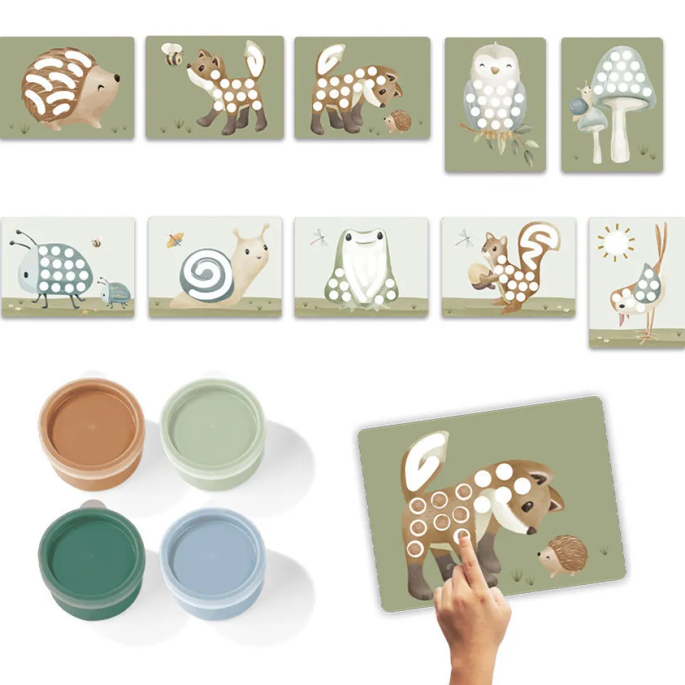 fingerpaint_set_forest_fr_0.webp Kids Little Dutch Creativity>Fingerpaint Set, Forest Friends –
