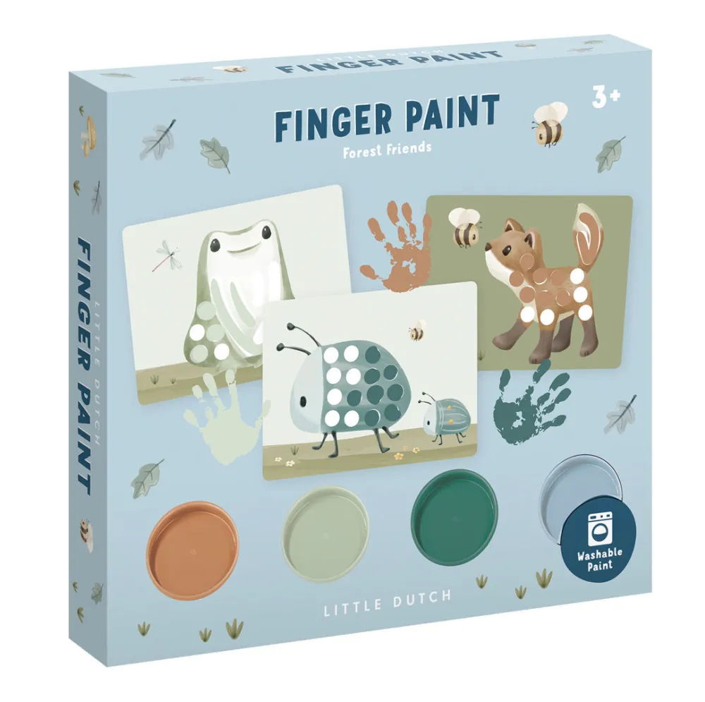 fingerpaint_set_forest_fr_1.webp Kids Little Dutch Creativity>Fingerpaint Set, Forest Friends –