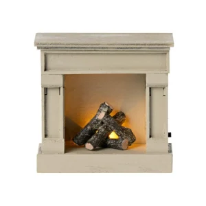 Kids Maileg Doll Accessories>Fireplace, Mouse Off white –