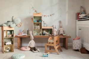 Kids Maileg Doll Accessories>Fireplace, Mouse Off white –