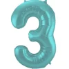 Kids Nordichaus Birthday / Party>Foil Balloon 3 Pastel Aqua Metallic Matt – 86 cm