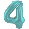 Kids Nordichaus Birthday / Party>Foil Balloon 4 Pastel Aqua Metallic Matt – 86 cm