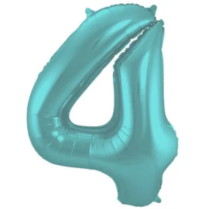 Kids Nordichaus Birthday / Party>Foil Balloon 4 Pastel Aqua Metallic Matt – 86 cm