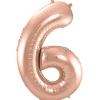 Kids Nordichaus Birthday / Party>Foil Balloon 6 Rose Gold – 86 cm