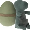 Kids Maileg Doll Accessories | Cuddly Toys>Gantosaurus in Egg Small, Dark petrol –