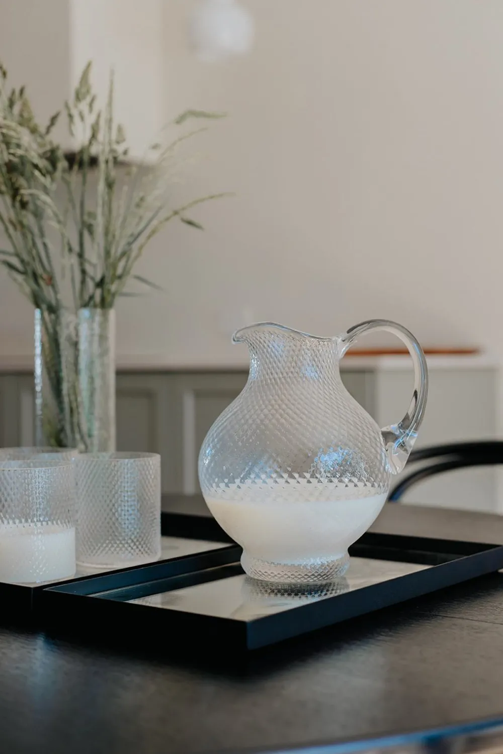 harlequin_round_carafe_cl_2.webp Specktrum Easter Decorations | Ceramics And Vases>Harlequin Round Carafe, Clear –