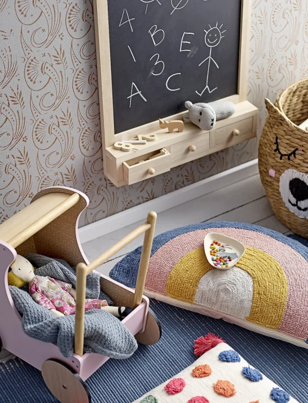Kids Bloomingville Mini Wooden Toys | Kids Furniture>Higma Blackboard, Nature, Paulownia – Bloomingville