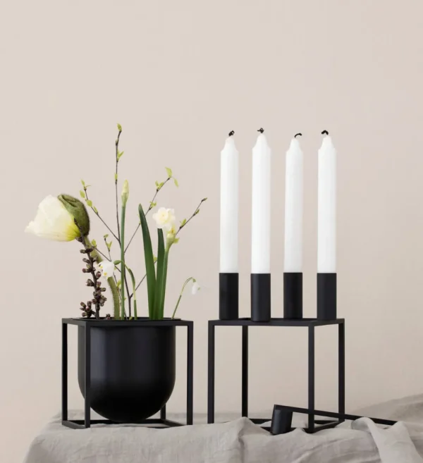 By Lassen Easter Decorations | Design Figures>Kubus 4 Candleholder, Black –