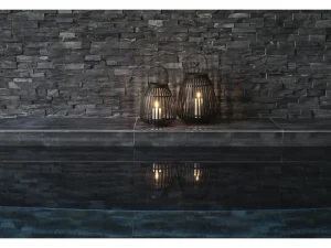 Villa Collection Candle And Holders | Outdoor>Lantern bamboo, 35 cm, black –