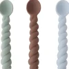 Kids OYOY Mini Dinnertime>Mellow Twisted Spoon Set of 3 Blue Mix – OYOY