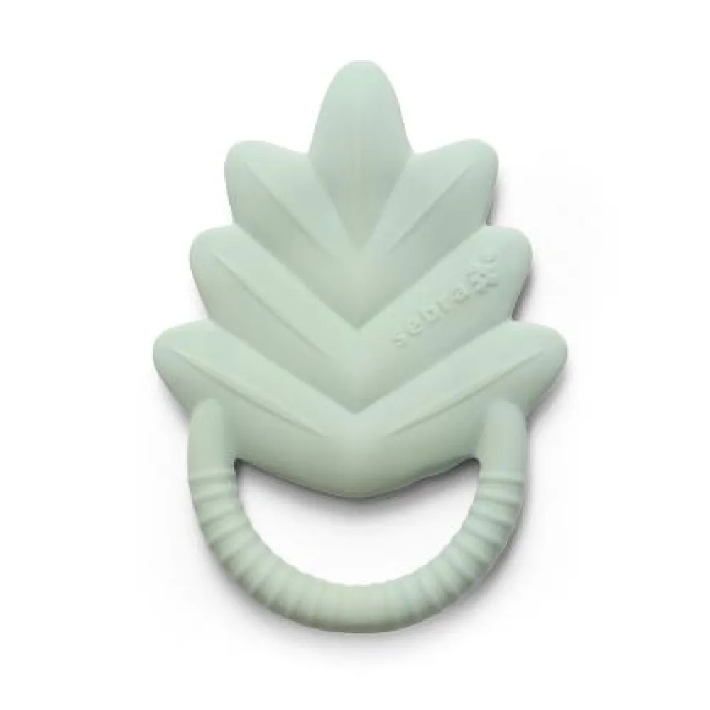 natural_rubber_latex_teet_0.webp Kids Sebra Interior Pacifiers And Boxes>Natural rubber, Latex Teether, leaf, misty mint – Sebra
