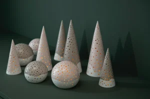 Kähler Design Christmas Decorations | Ceramics And Vases>Nobili Tealight holder 19 cm, warm grey – Kähler