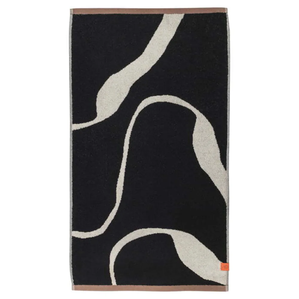nova_arte_bath_towel_blac_0.webp Mette Ditmer Textiles | Bathroom Textiles>Nova Arte Bath towel, Black / Off-white –