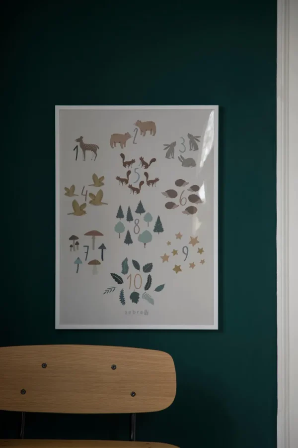 Kids Sebra Interior Kids Posters>Poster, numbers 1-10, Nightfall, FSC Mix –