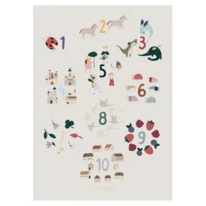 Kids Sebra Interior Kids Posters>Poster Numbers 1-10, Pixie/Dragon, FSC Mix – Sebra