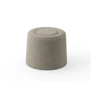 Woud Poufs>Praline Pouf Ø52 cm, Natural Bouclé –