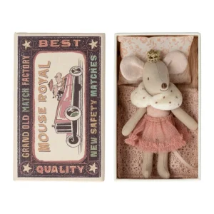 Kids Maileg Doll Accessories>Princess mouse Rose, Little sister in matchbox –