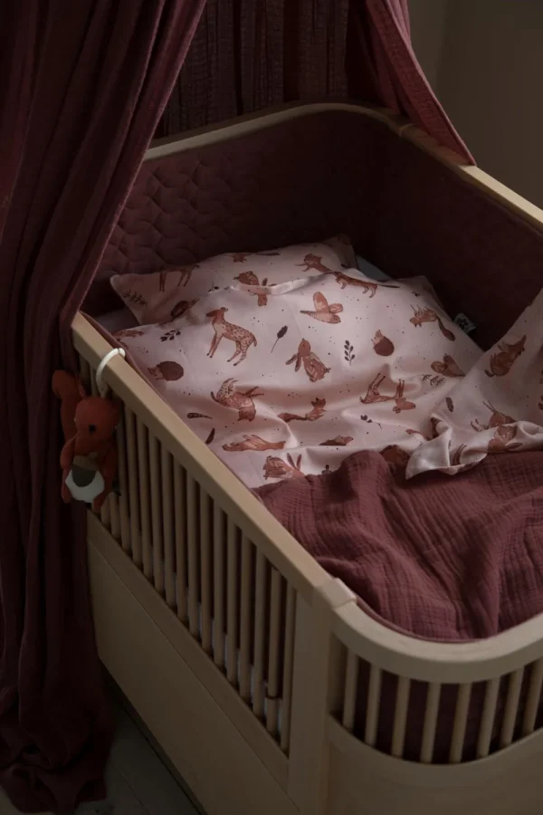 Kids Sebra Interior Bed Bumpers>Quilted baby bumper, burgundy red – Sebra