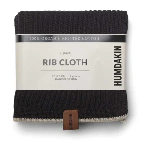 Humdakin Textiles | Kitchen>Rib Cloth 2 pack, Coal/ Light Stone –
