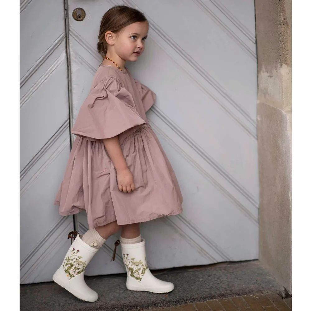 rubber_boot_beige_flowers_3.webp Kids Bisgaard Baby Girl>Rubber boot Beige, Flowers –