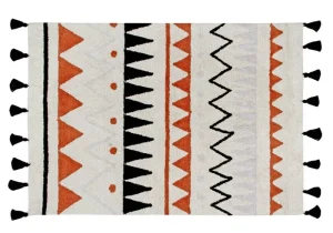 Lorena Canals Textiles>Rug Azteca Natural-Terracota –