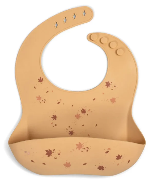 Kids FILIBABBA Dinnertime>Silicone bib with print Chestnuts –