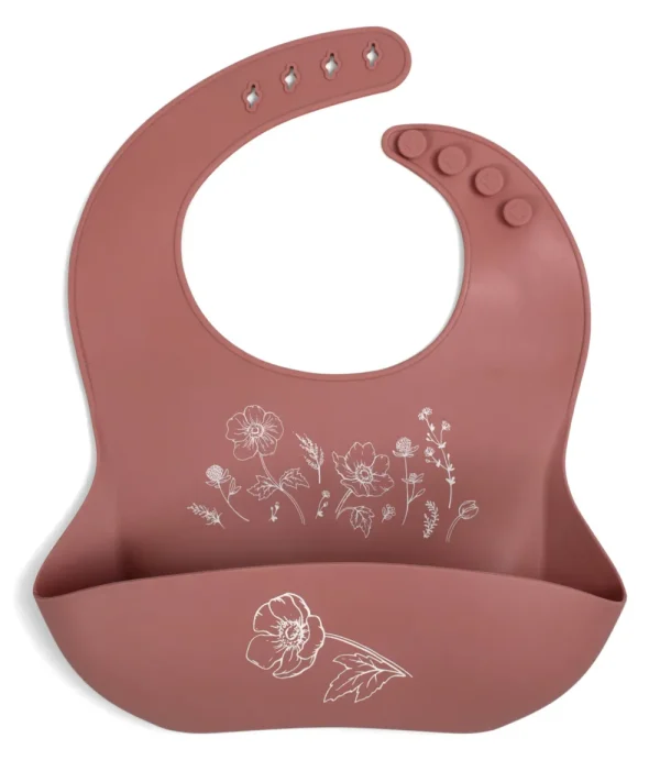 Kids FILIBABBA Dinnertime>Silicone bib with print Fall Flowers –