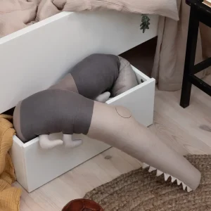 Kids Sebra Interior Bed Bumpers | Cuddly Toys>Sleepy Croc Knitted cushion, Seabreeze beige – Sebra