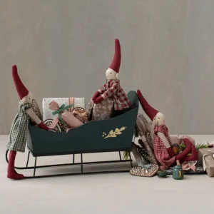 Kids Maileg Wooden Toys | Doll Accessories>Sleigh Mouse Green –